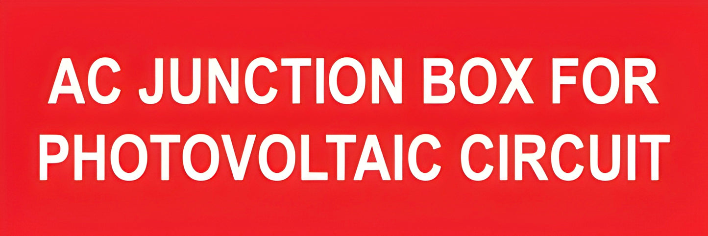 S-I-9 AC Junction Box Label