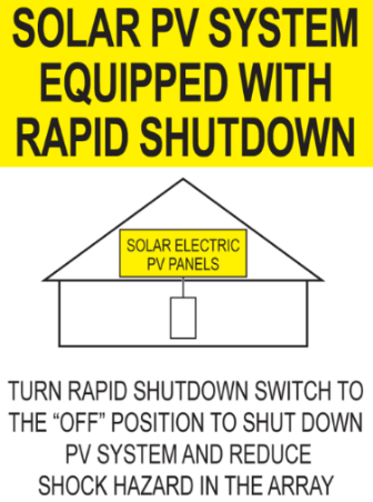 S-I-6 Solar Rapid Shutdown Label