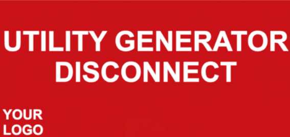 Utility Generator Disconnect Placard