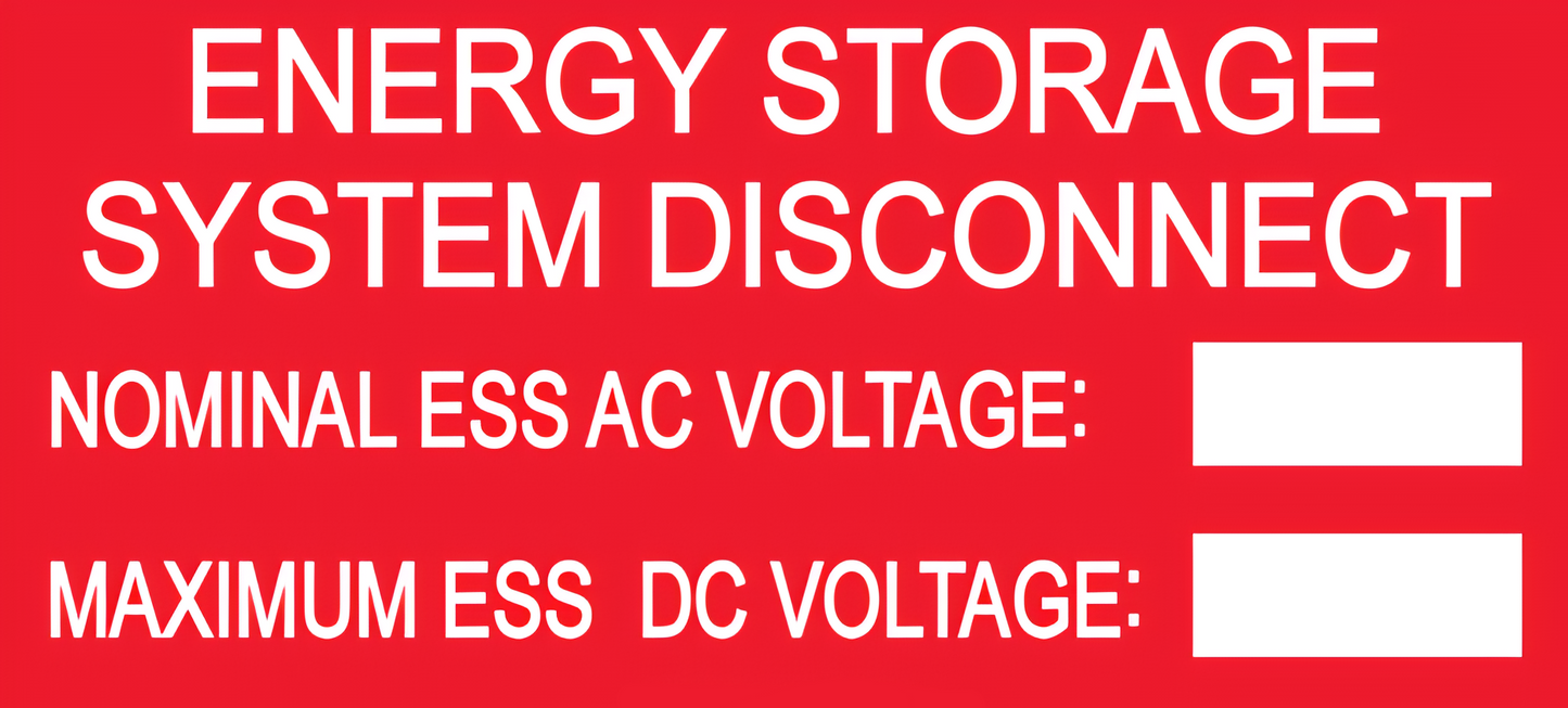 S-WI-5 Energy Storage System Disconnect Write In Label
