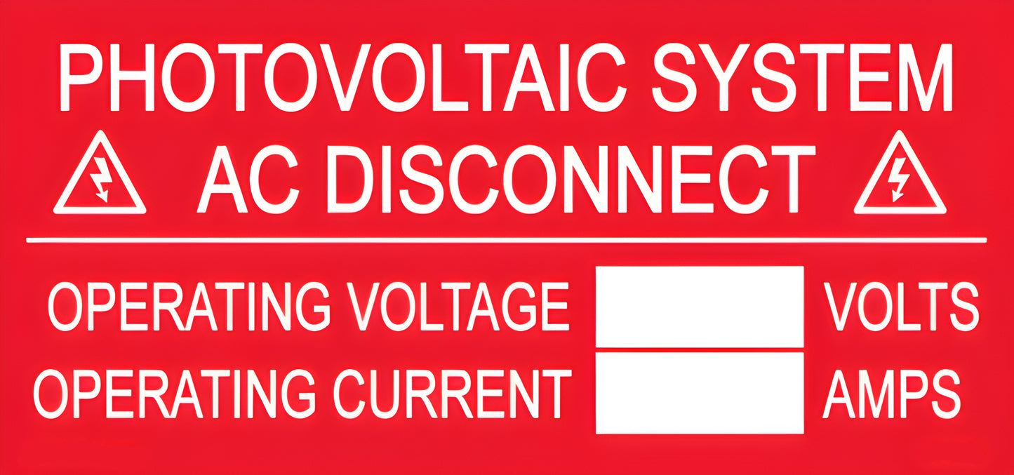 S-WI-3 Solar AC Disconnect Write In Label