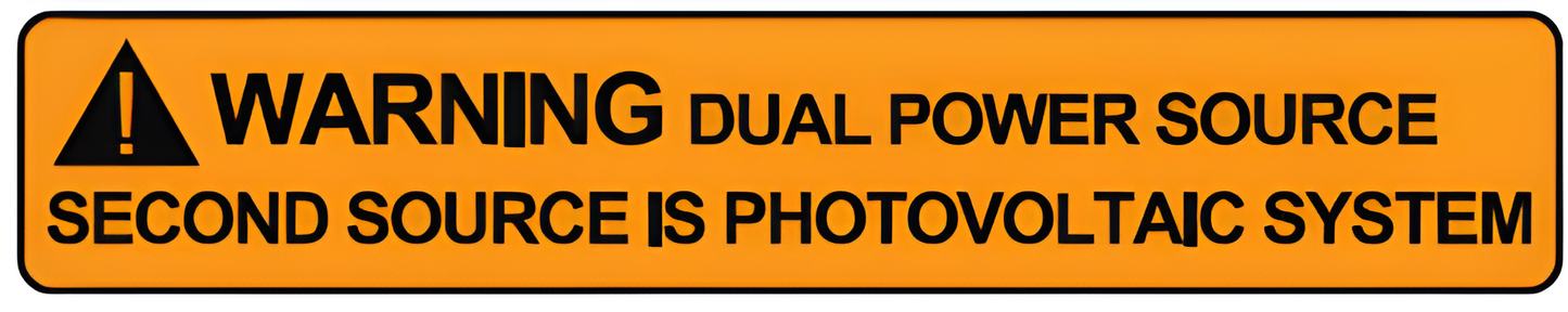 S-W-7 Dual Power Source Warning Label