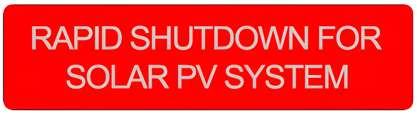 S-I-15 Rapid Shutdown for Solar PV System Label