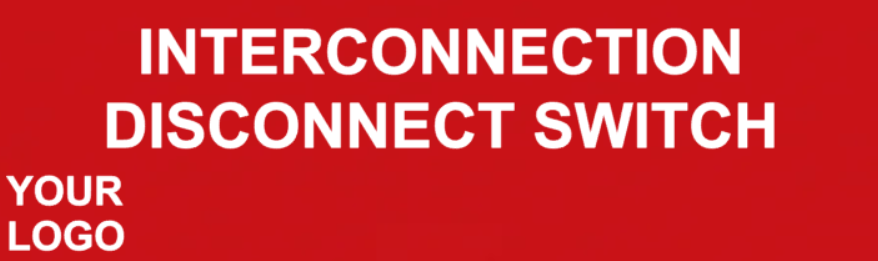 Interconnection Disconnect Switch Placard