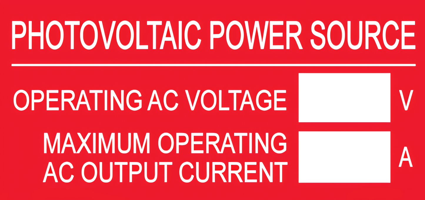 S-WI-6 Photovoltaic Power Source Write In Label