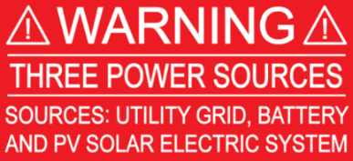 S-W-5 Solar Warning Sticker