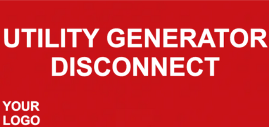 Utility Generator Disconnect Placard