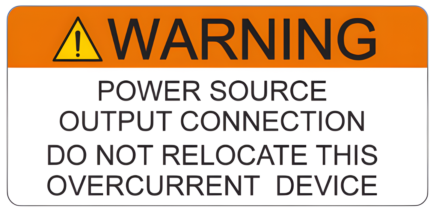 S-W-11 Power Source Output Connection Label