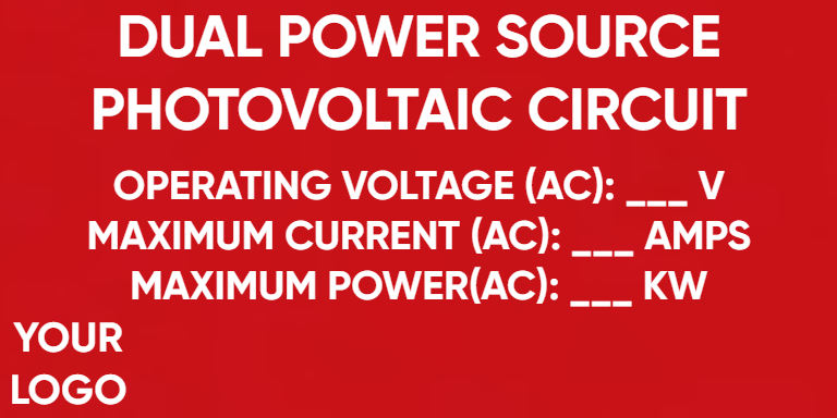Custom Dual Power Source Photovoltaic Circuit Placard