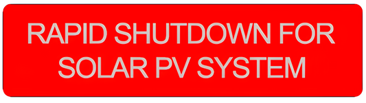 S-I-15 Rapid Shutdown for Solar PV System Label