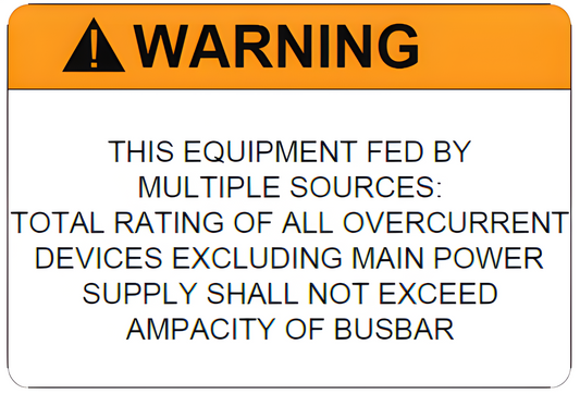 S-W-10 Equipment Fed By Multiple Sources Label
